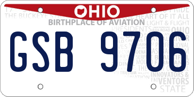 OH license plate GSB9706