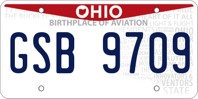 OH license plate GSB9709
