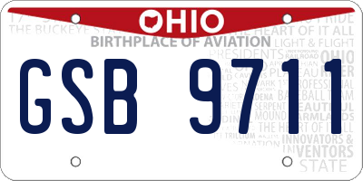 OH license plate GSB9711