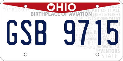 OH license plate GSB9715