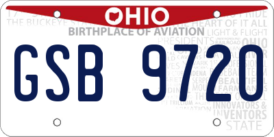 OH license plate GSB9720