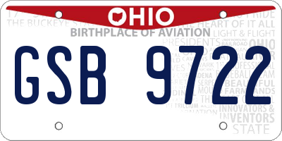 OH license plate GSB9722