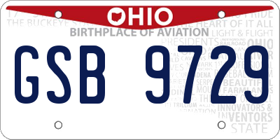 OH license plate GSB9729