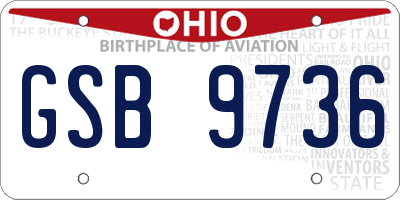 OH license plate GSB9736