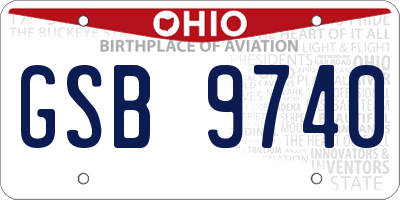 OH license plate GSB9740