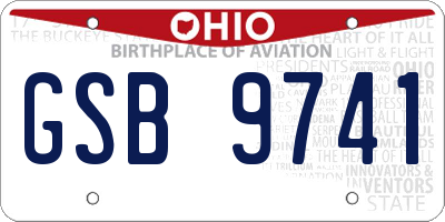 OH license plate GSB9741