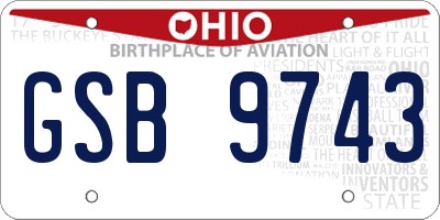 OH license plate GSB9743