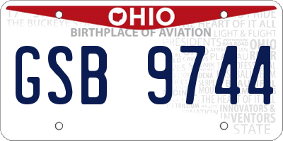 OH license plate GSB9744