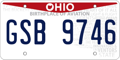OH license plate GSB9746