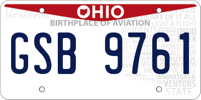 OH license plate GSB9761