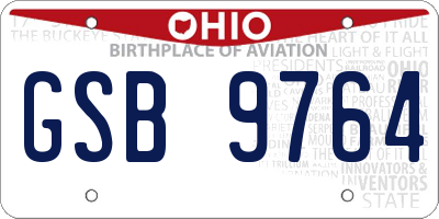 OH license plate GSB9764