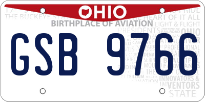 OH license plate GSB9766