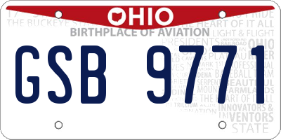 OH license plate GSB9771