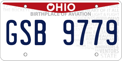 OH license plate GSB9779