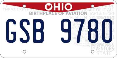 OH license plate GSB9780