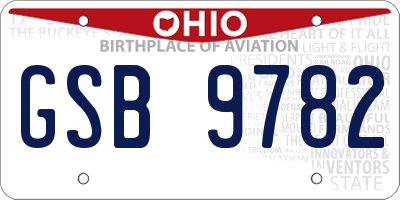 OH license plate GSB9782