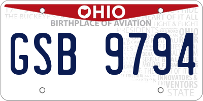 OH license plate GSB9794