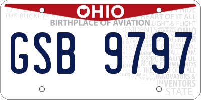 OH license plate GSB9797