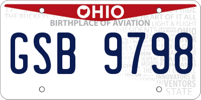 OH license plate GSB9798