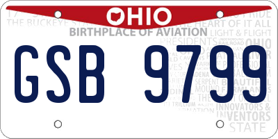 OH license plate GSB9799