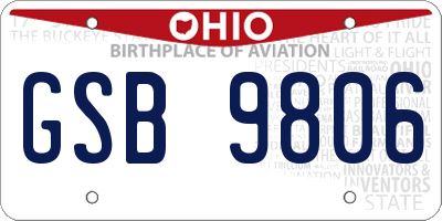 OH license plate GSB9806