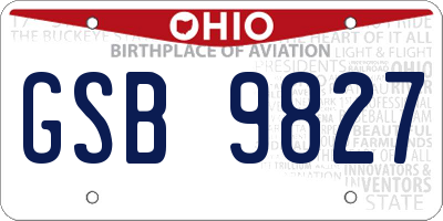OH license plate GSB9827