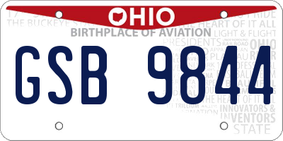 OH license plate GSB9844