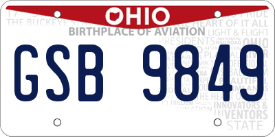 OH license plate GSB9849