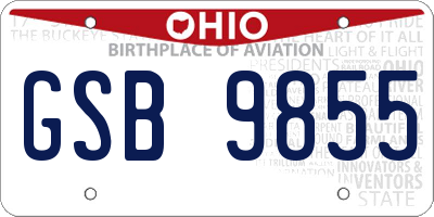 OH license plate GSB9855