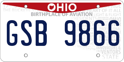 OH license plate GSB9866