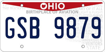 OH license plate GSB9879