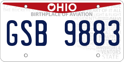 OH license plate GSB9883