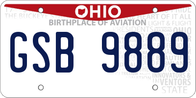 OH license plate GSB9889