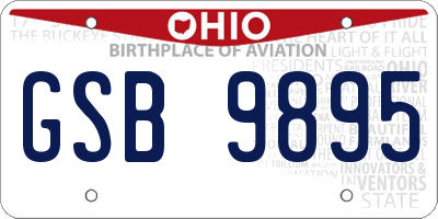 OH license plate GSB9895