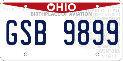 OH license plate GSB9899
