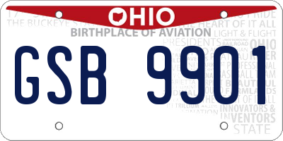 OH license plate GSB9901