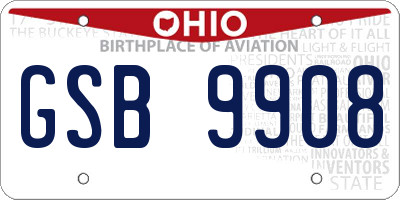 OH license plate GSB9908