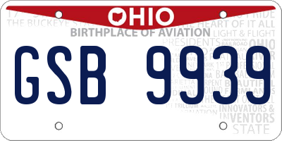 OH license plate GSB9939
