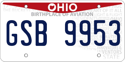 OH license plate GSB9953