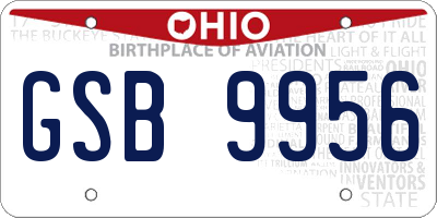 OH license plate GSB9956