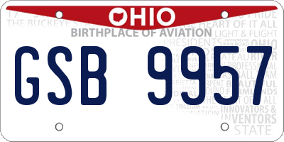 OH license plate GSB9957