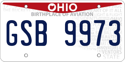 OH license plate GSB9973