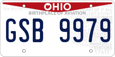 OH license plate GSB9979