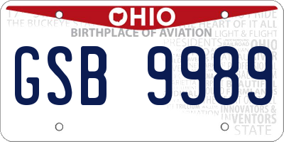 OH license plate GSB9989