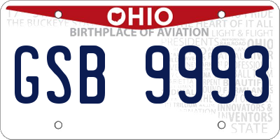 OH license plate GSB9993