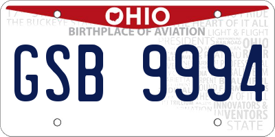 OH license plate GSB9994