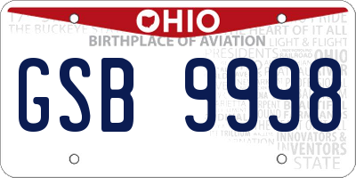 OH license plate GSB9998