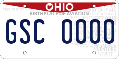 OH license plate GSC0000