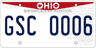 OH license plate GSC0006