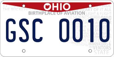 OH license plate GSC0010